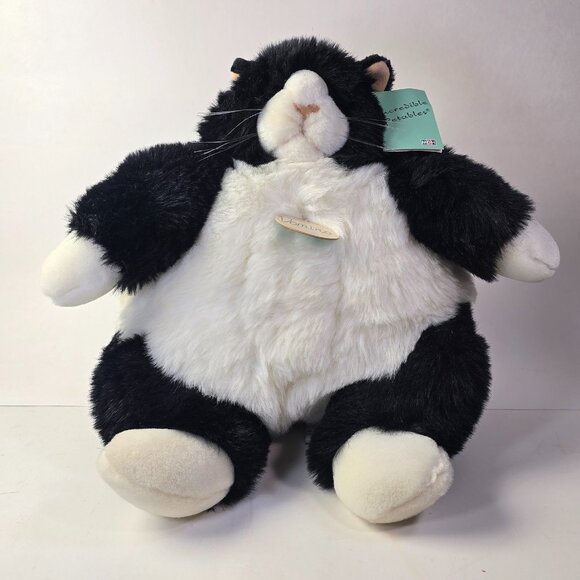 Incredible Petables Cat Plush Domino Fat Black White Tuxedo Kitten Stuffed VTG - Picture 1 of 14